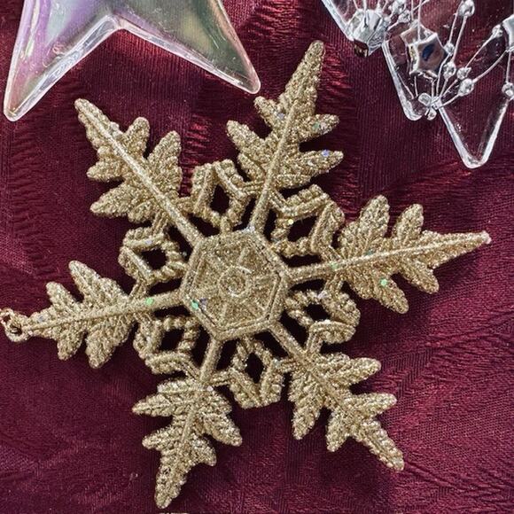 Grab Bag Mixed Lot 5 Christmas Holiday Ornaments, Stars, Tree, Snowflakes - Picture 4 of 5